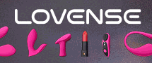 Lovense products all aligned in a row in front of a dark gray background showcasing different products.