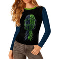 Neon Green & Navy Long Sleeve Mesh T-Shirt