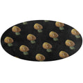 Pineapple Football Round Coral Velvet Warm Floor Mat