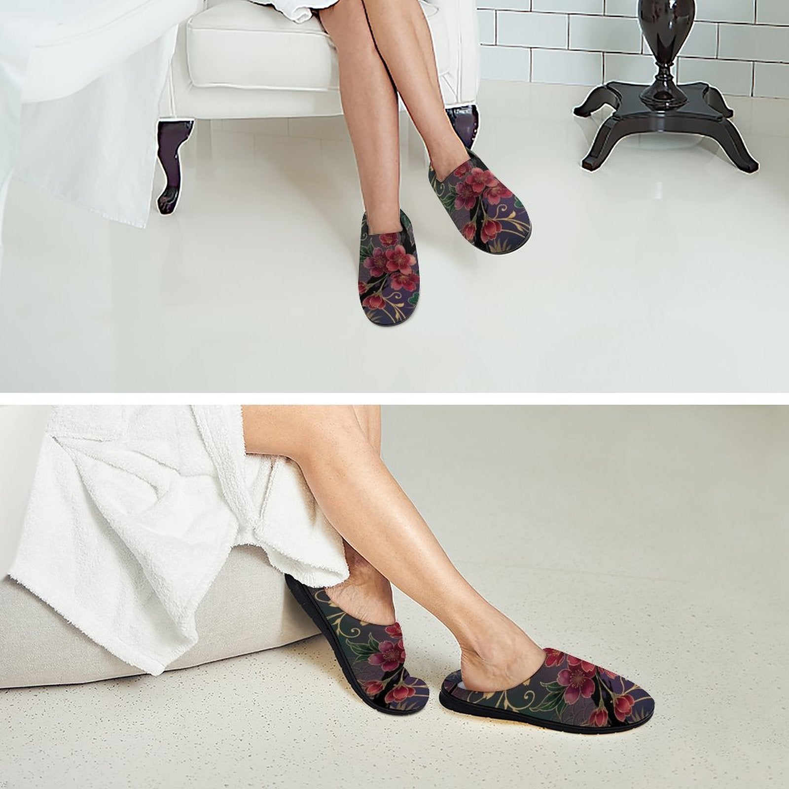 Custom Women's Cotton Slippers for Indoor Wear (All-Over Printing)
