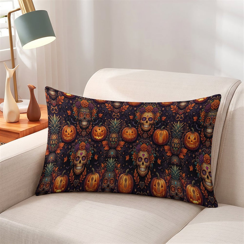 Halloween Swinger Inspired Flax Fabric Pillow Cover
