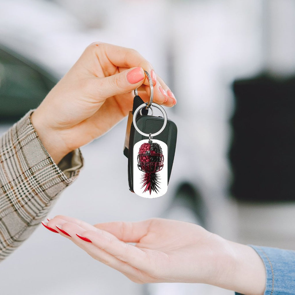 Football Inspired Metal Keychain