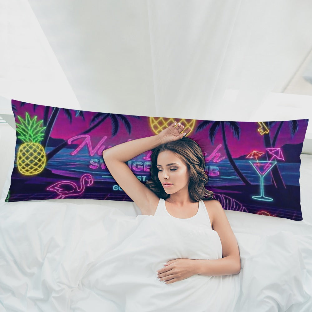 Nude Beach Extra Long Pillowcase – Cool Breathable Polyester Body Pillow Cover with Hidden Zipper