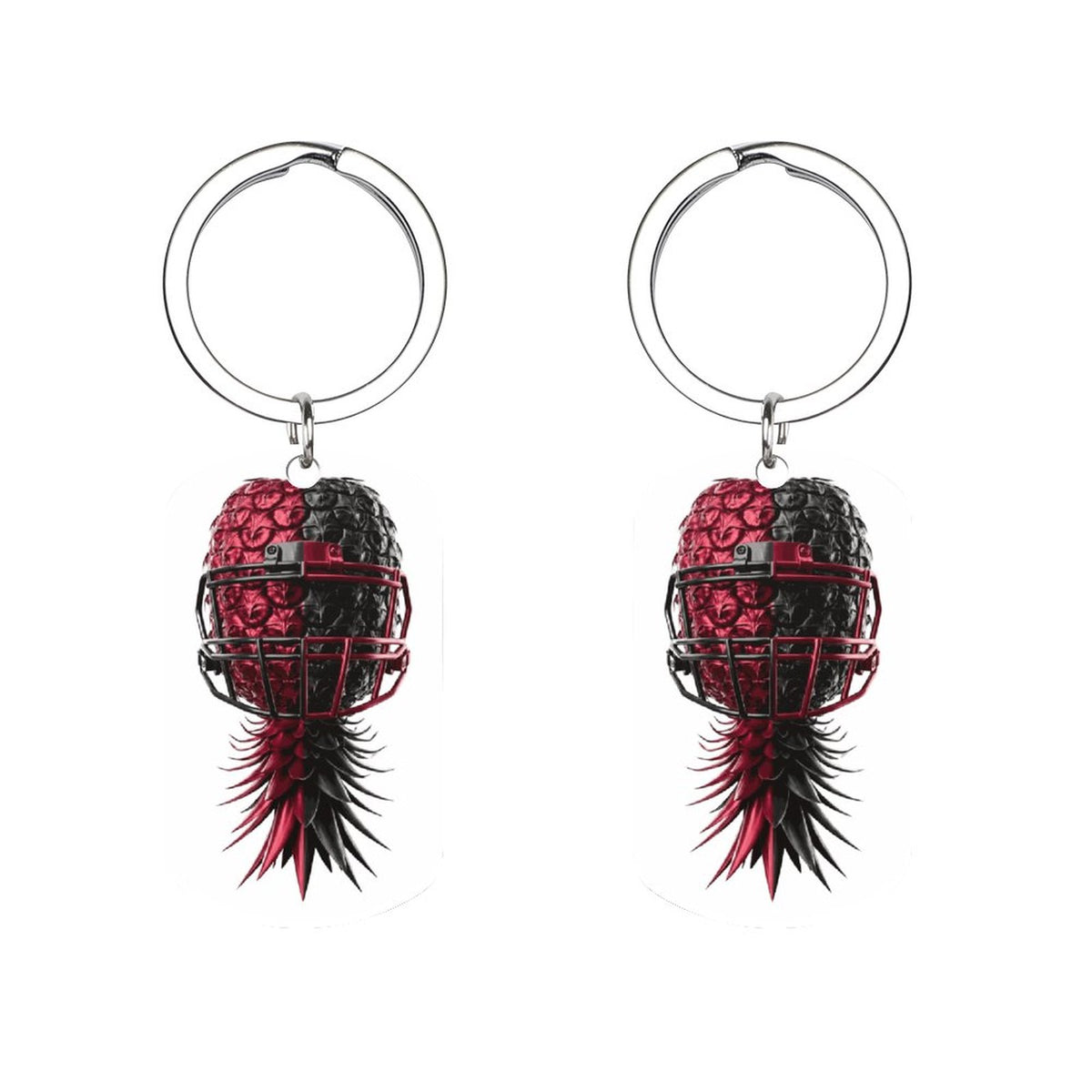 Football Inspired Metal Keychain