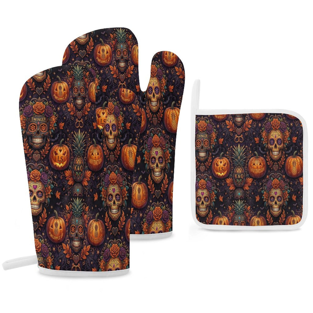 Halloween Swinger Inspired Oven Mitt & Pad Set of 3