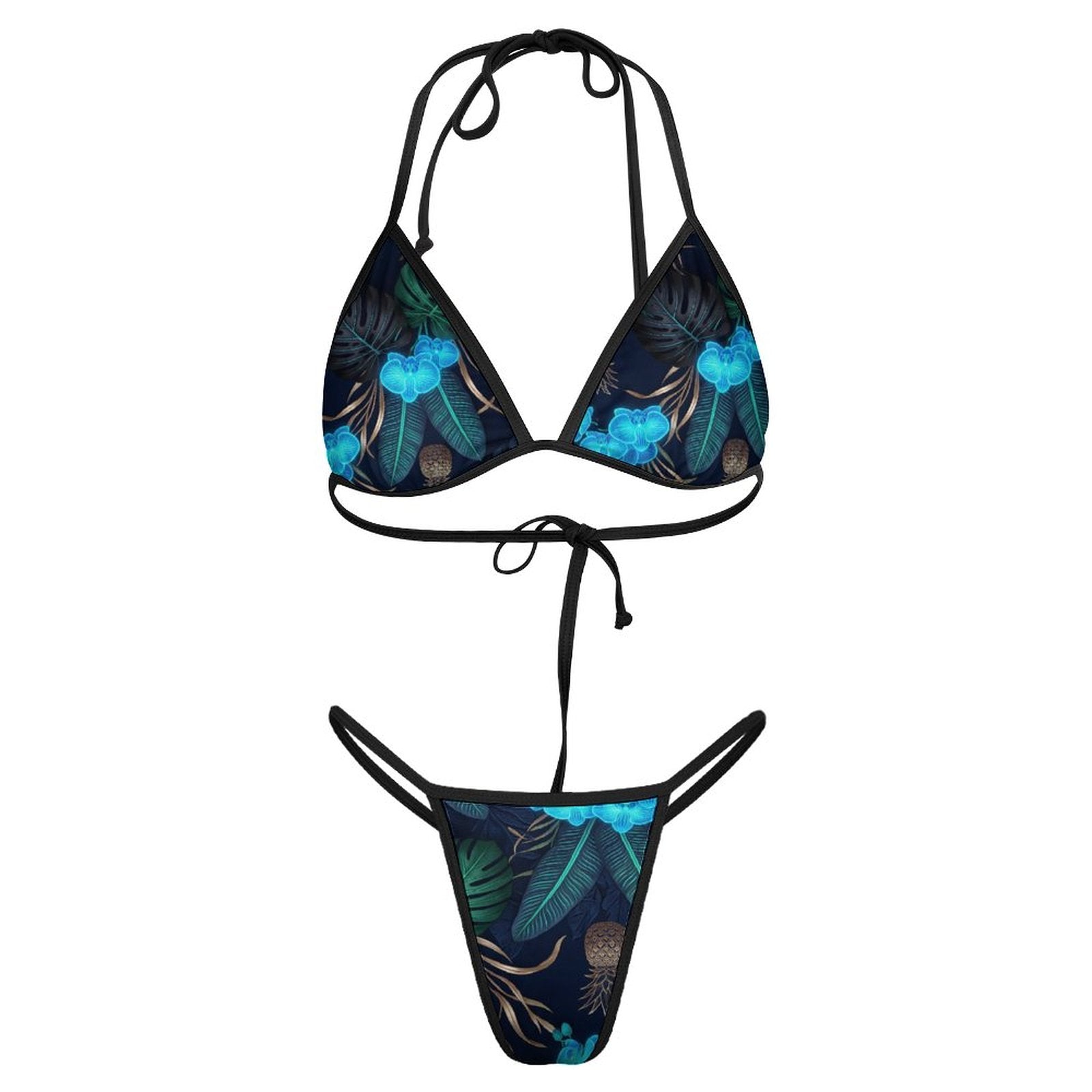 2-Piece Thong Triangle Bikini Set(All-Over Printing)