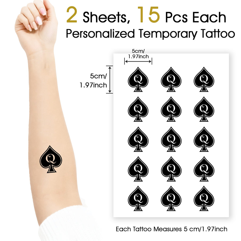 QOS Personalized Temporary Tattoos (30 Pieces) | Custom A4 Sheet Water-Activated Tattoos | Ships from USA