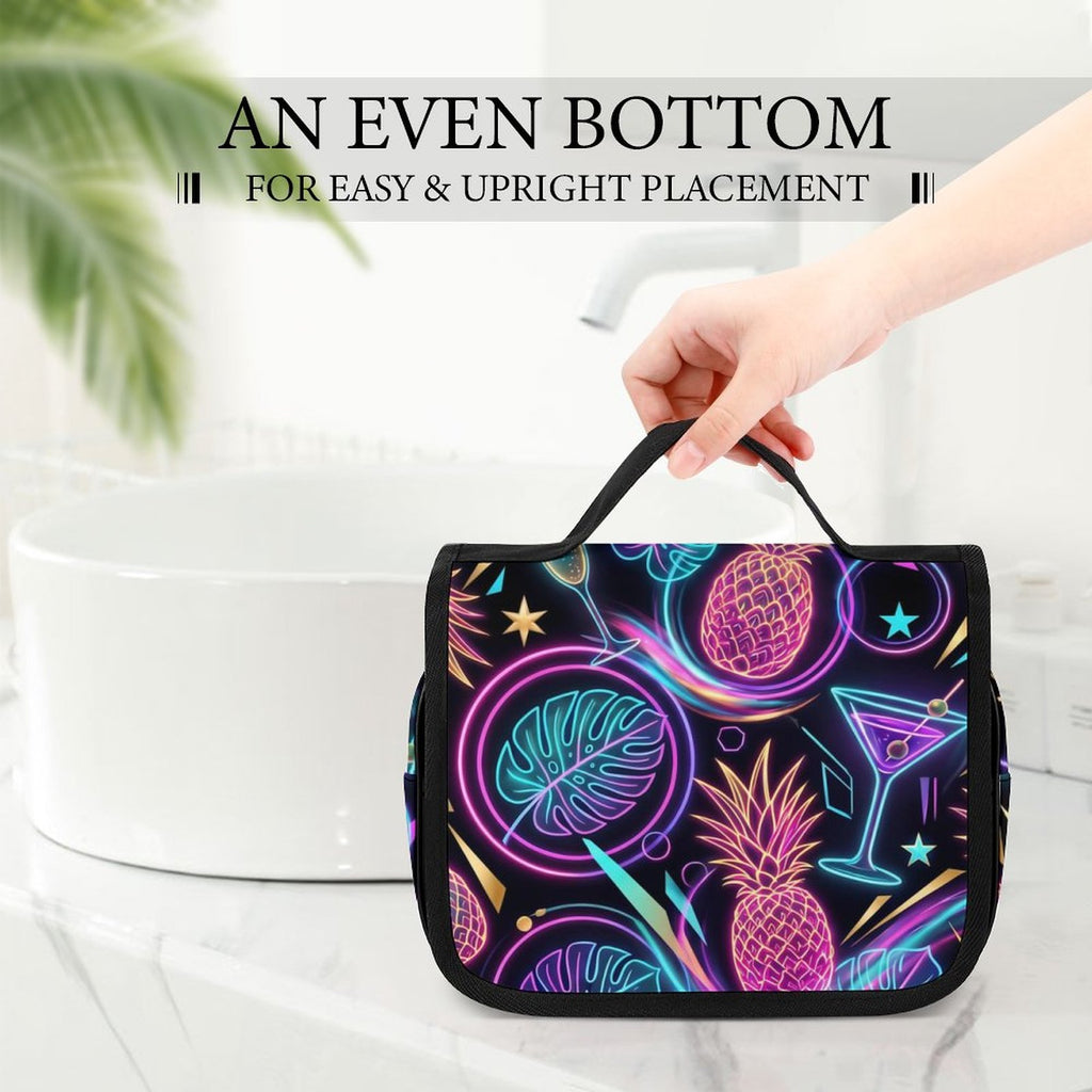Neon Pineapple Hanging Toiletry Bag | Travel Makeup & Shower Organizer