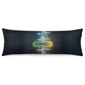 Pineapple Heartbeat Extra Long Pillowcase – Soft Breathable Polyester with Hidden Zipper