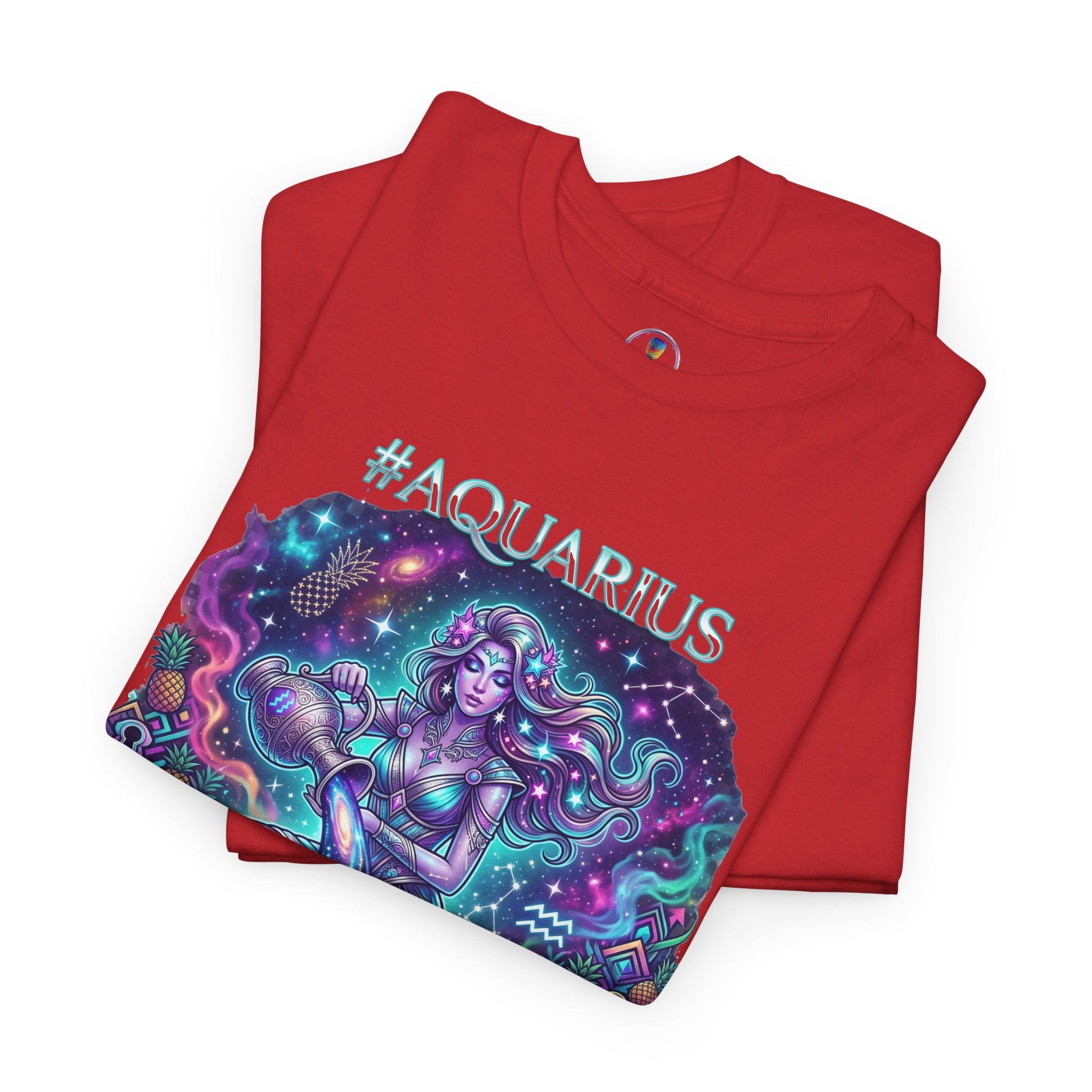 #AQUARIUS Unisex T-Shirt | Soft Lightweight 100% Combed Ring-Spun Cotton Tee with Cosmic Art Print