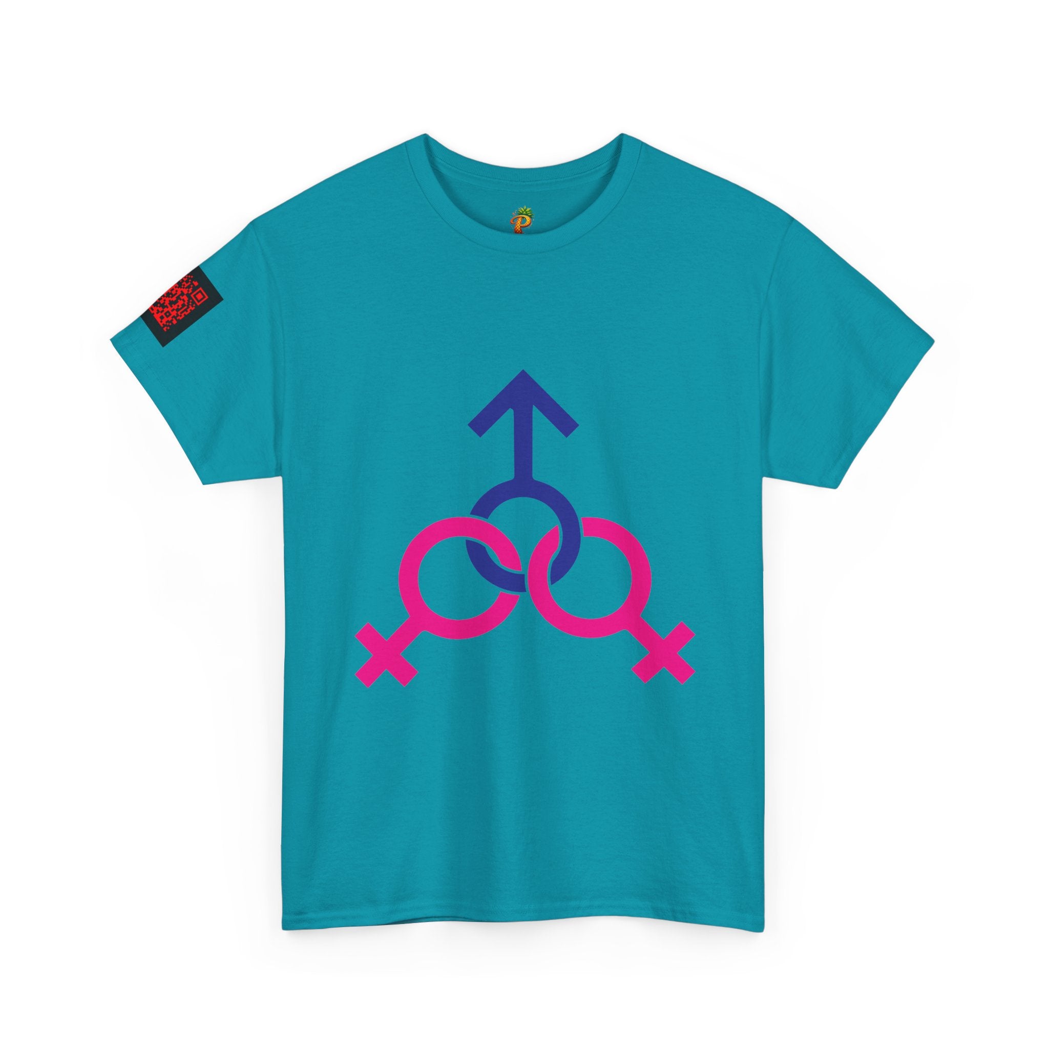 Female, Female & Male (Threesome) Symbol Tee — Gender Icons Graphic T-Shirt