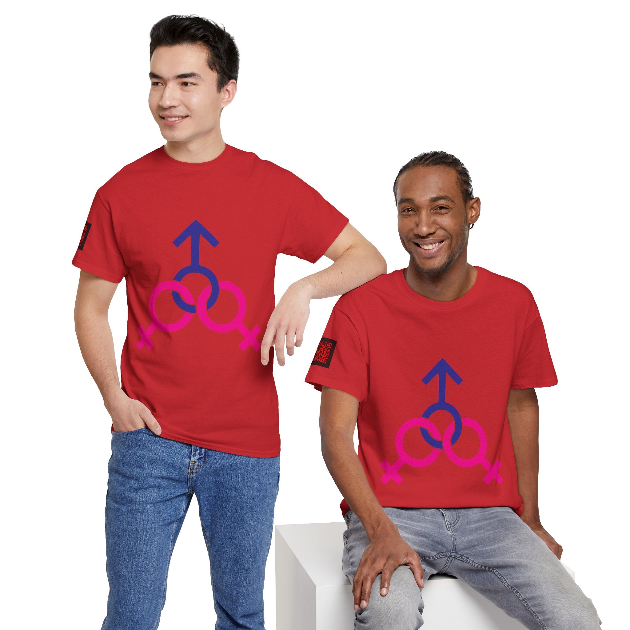 Female, Female & Male (Threesome) Symbol Tee — Gender Icons Graphic T-Shirt