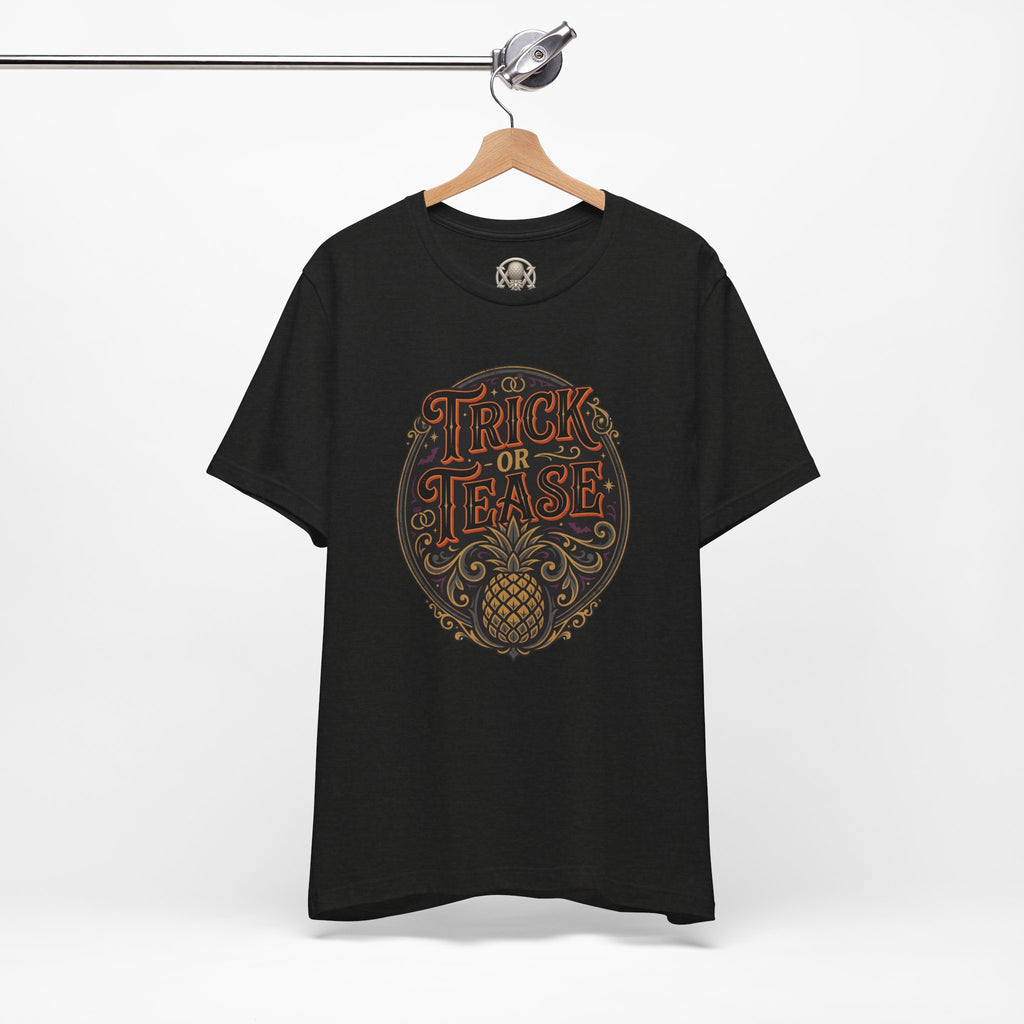Trick or Tease Vintage Pumpkin Graphic Tee | Halloween Cotton T-Shirt