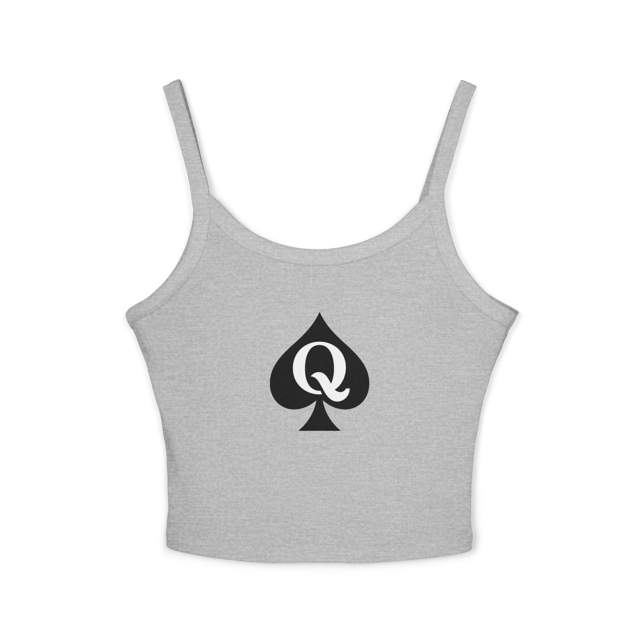 Queen of Spades Spaghetti Strap Tank Top — Women's Crop