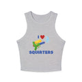 I Love Squirt Guns Women's Racer Tank Top, Summer Crop Top, Funny Water Gun Shirt, Beach Wear, Gift for Water Party