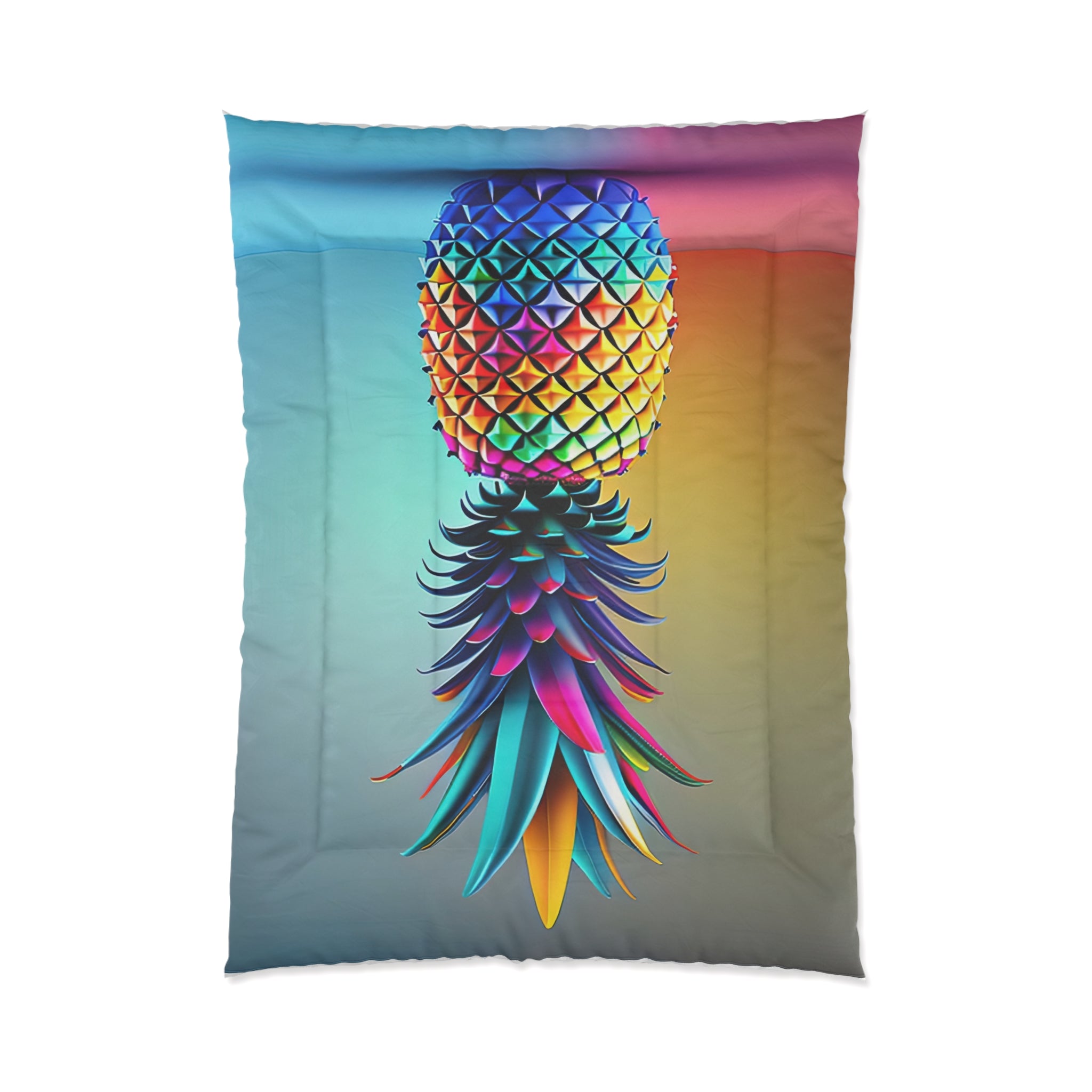 Vibrant Pineapple Comforter - Colorful Tropical Bedding for Summer Vibes