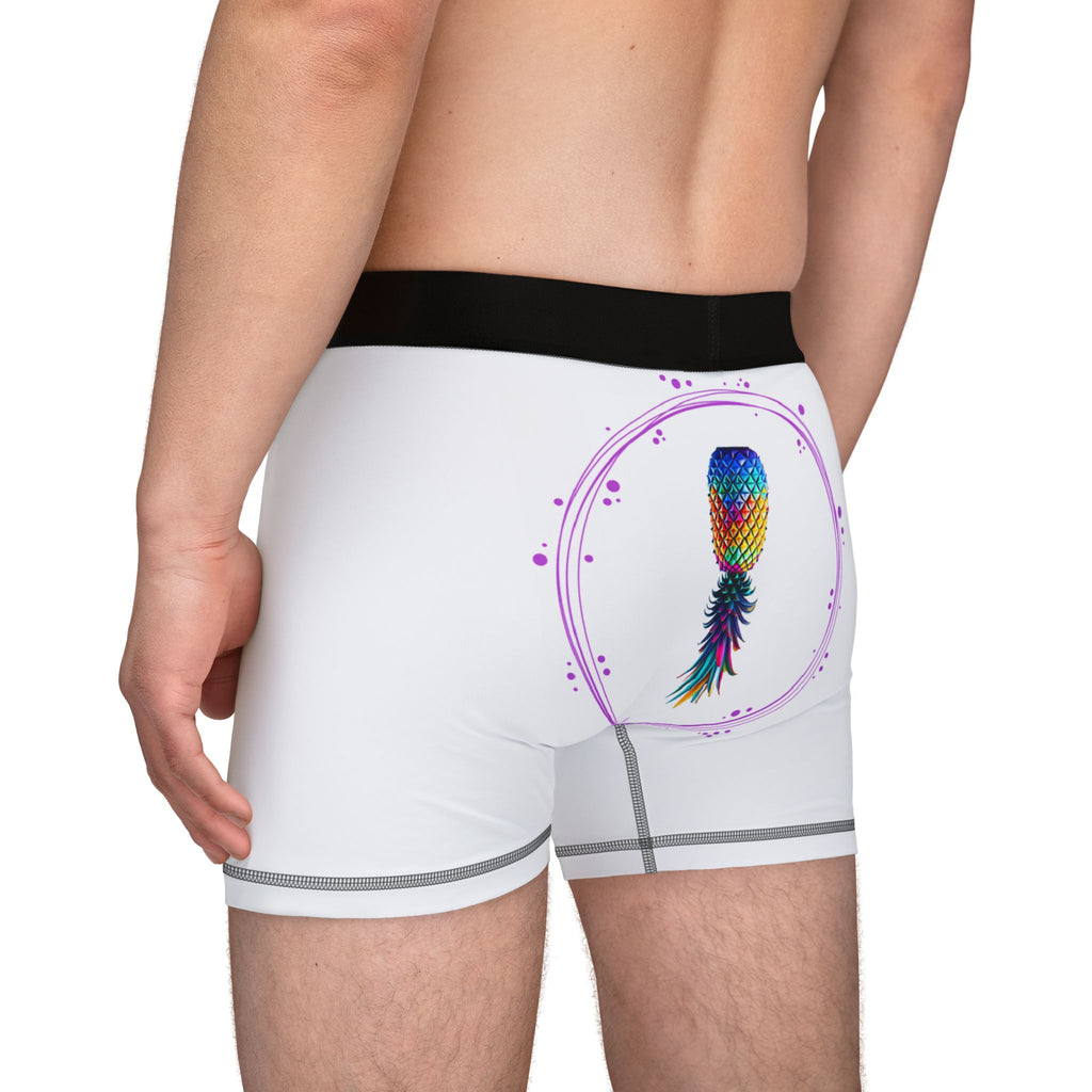 Fun Men's Boxers - "Touch Here to Turn On" & Colorful Pineapple Design - Perfect for Gifts and Everyday Comfort