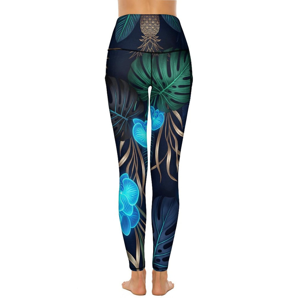 Custom Print Patterned Yoga Pants with 2 Pockets (All-Over Printing)