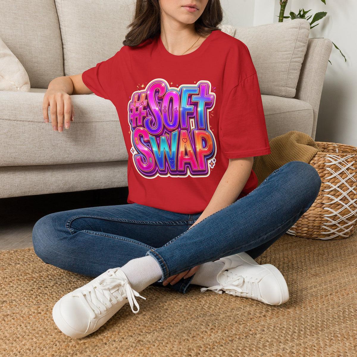 #Soft Swap Graphic T-Shirt | Colorful Y2K Cotton Tee