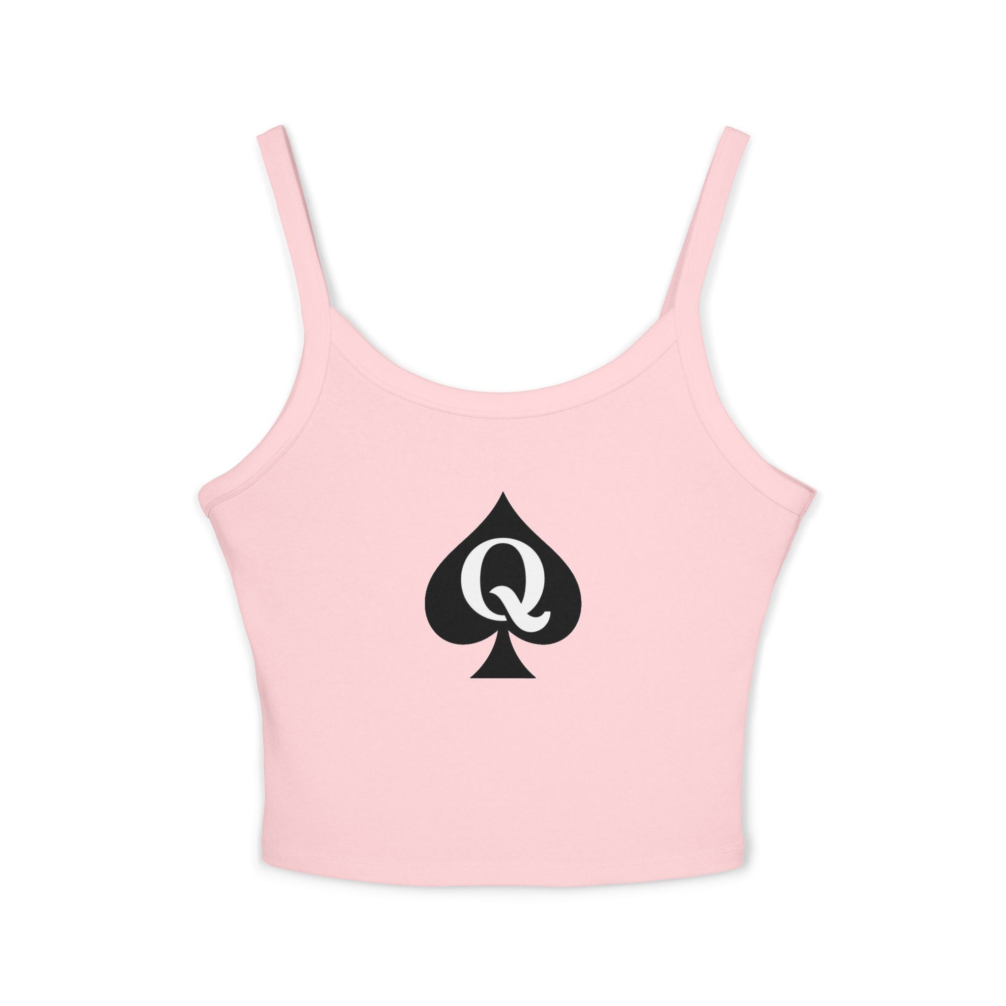 Queen of Spades Spaghetti Strap Tank Top — Women's Crop