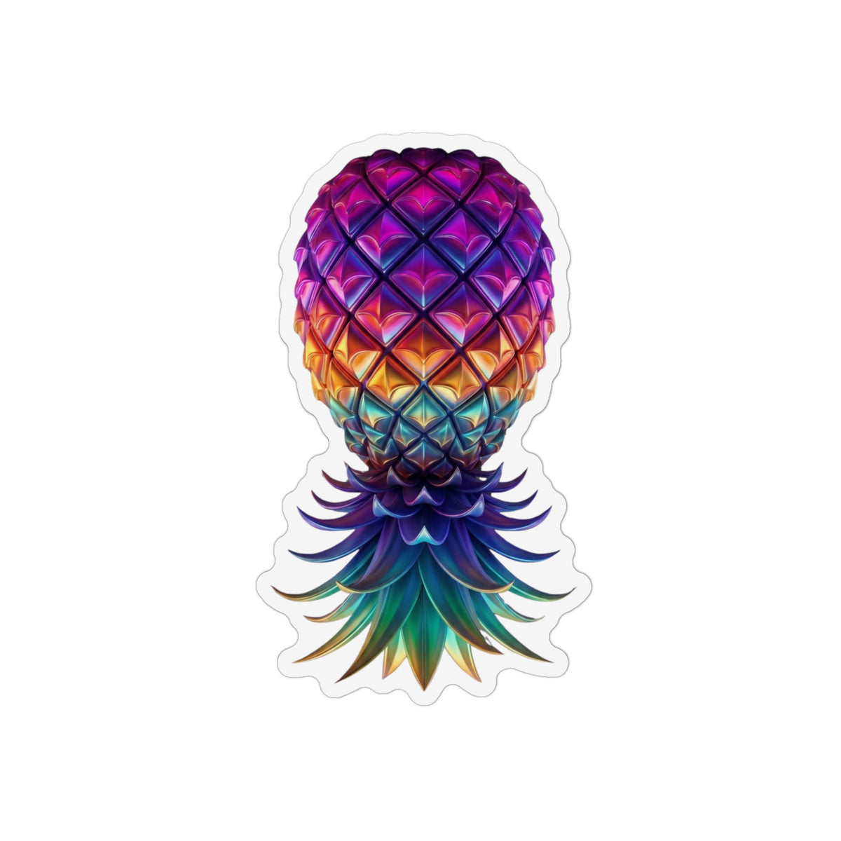 Colorful Pineapple-Shaped Magnet | Tropical Vinyl Decor