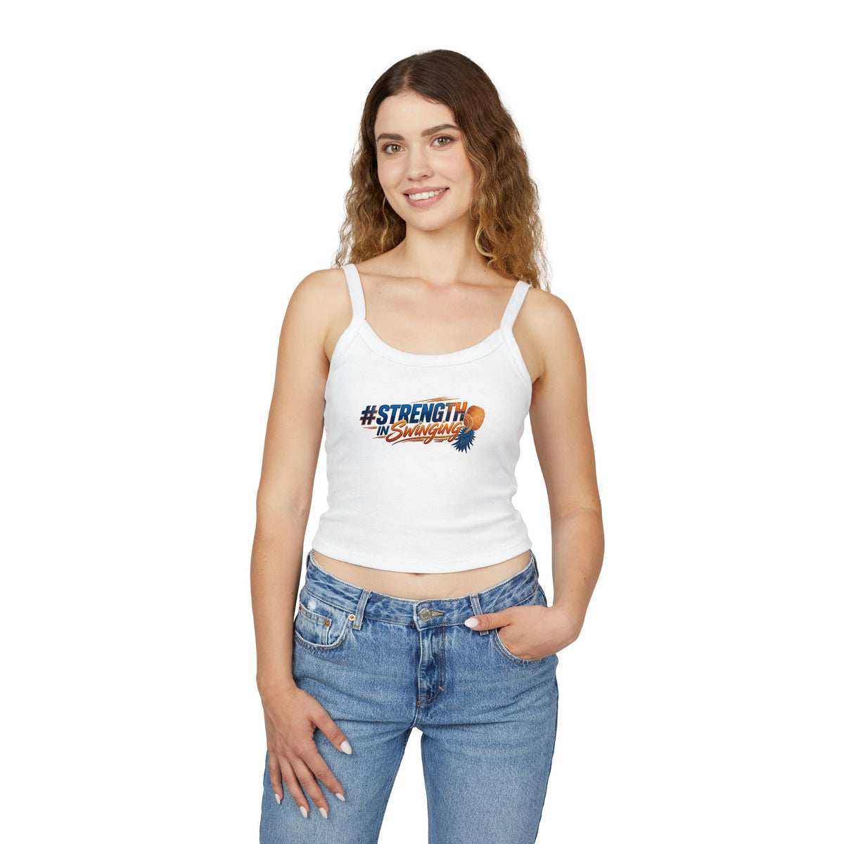 Strength Savage Graphic Tank Top | Women’s Crop Spaghetti-Strap Fitness Tee