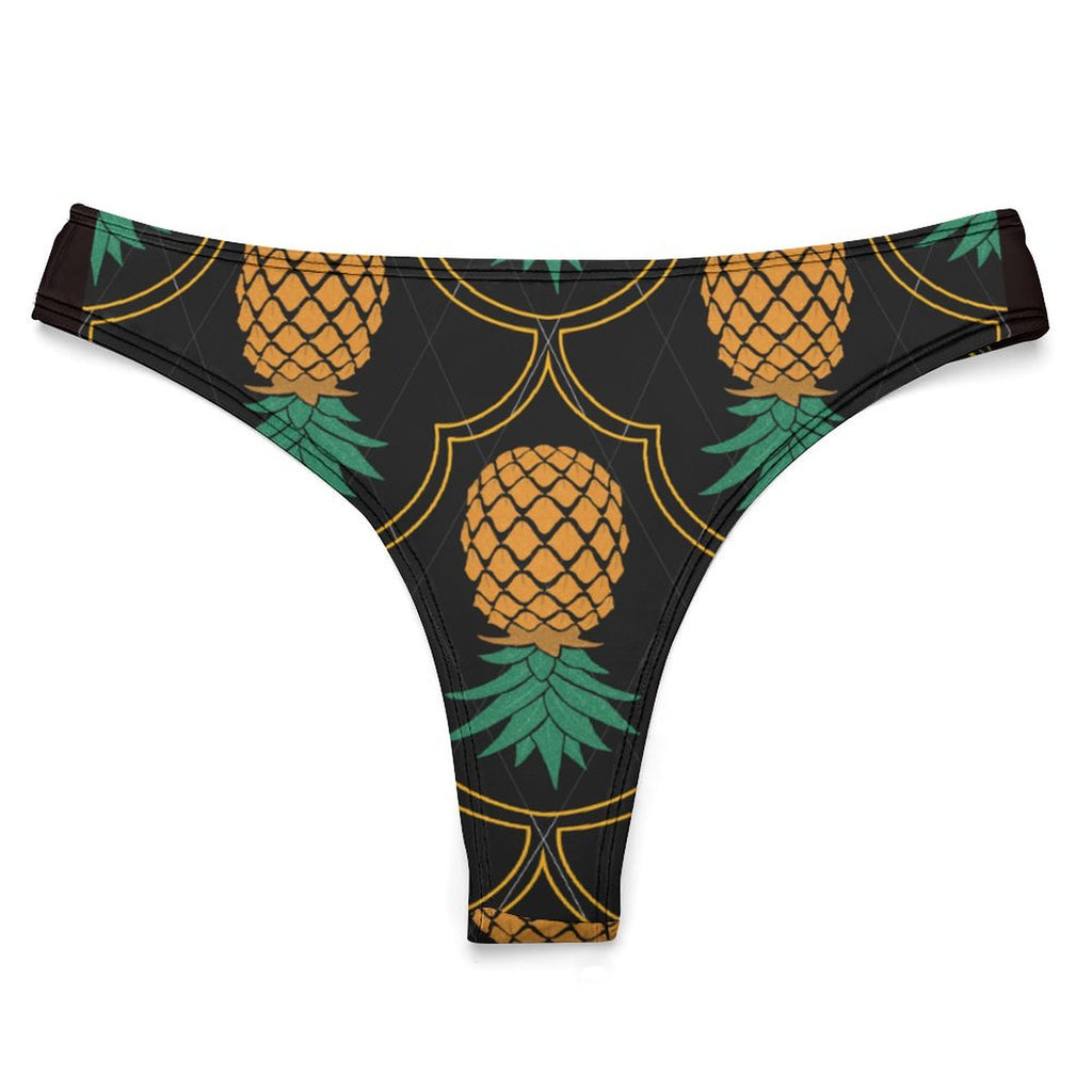 Elegant Upside Down Pineapple Thong Underwear for Women