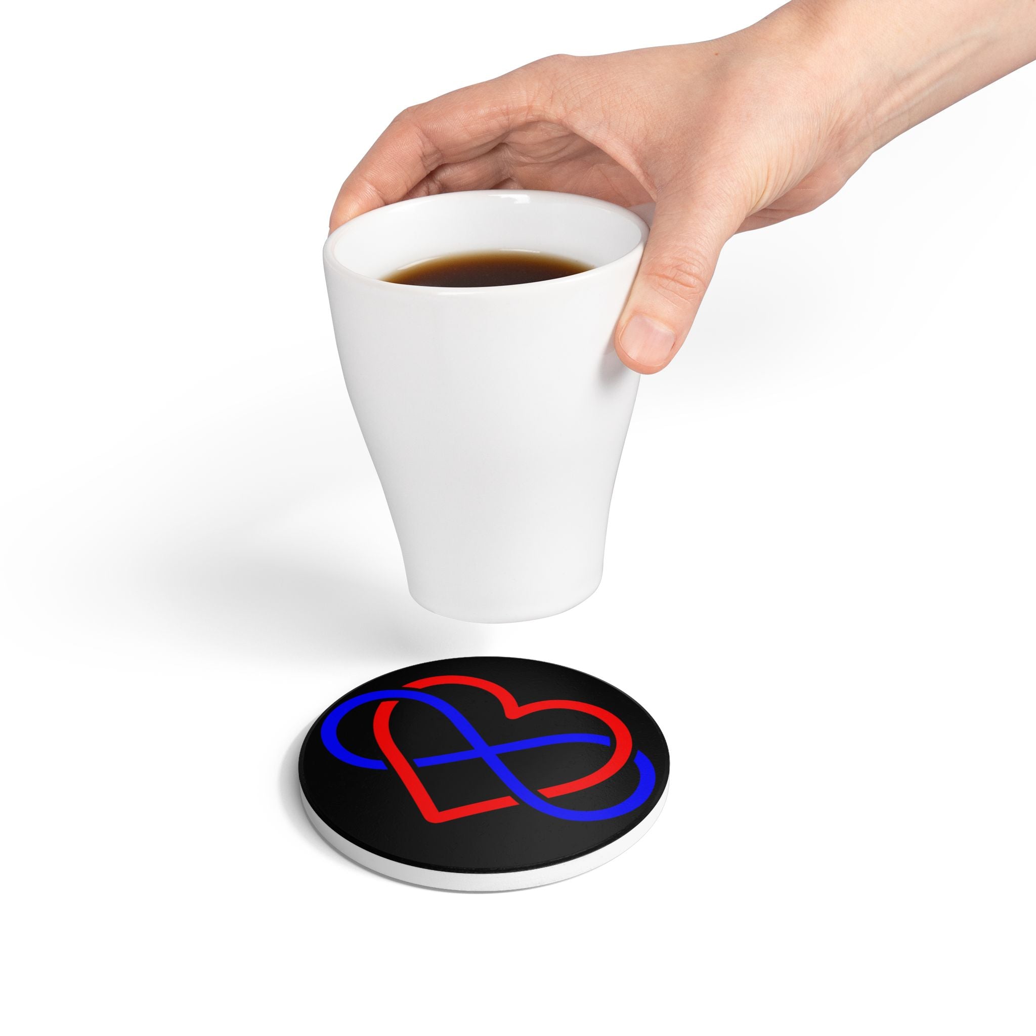 Infinity Heart Ceramic Coaster - Love Decor for Home & Gifts