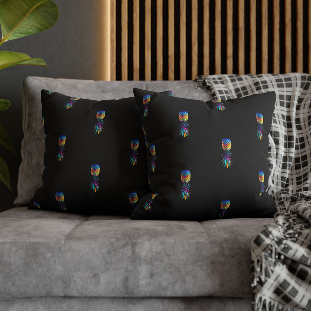 Spun Polyester Square Colorful Pineapple Pillowcase