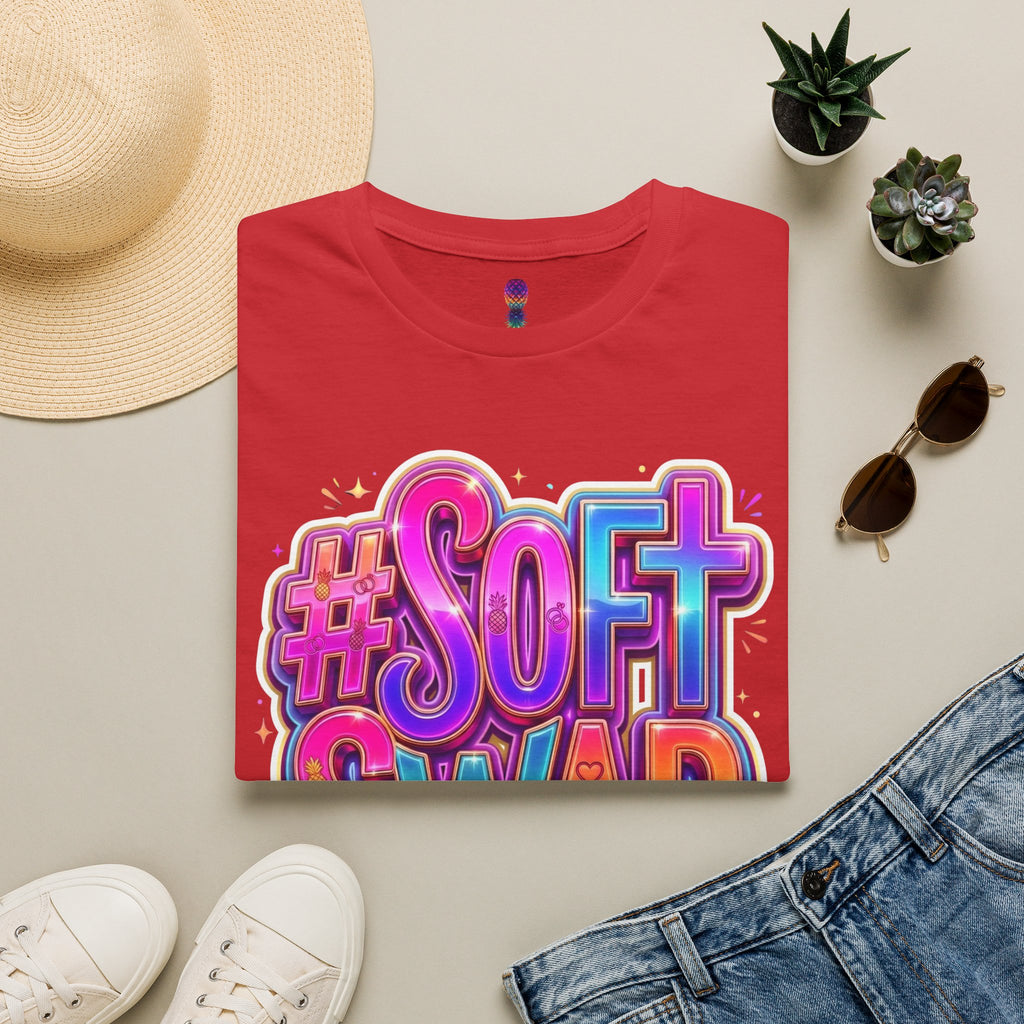 #Soft Swap Graphic T-Shirt | Colorful Y2K Cotton Tee