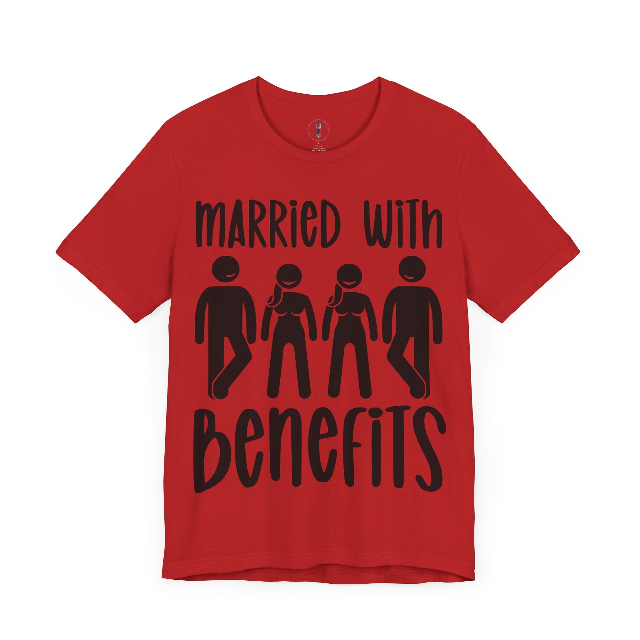 Humorous Unisex Tee - 'Married with Benefits' Short Sleeve Shirt