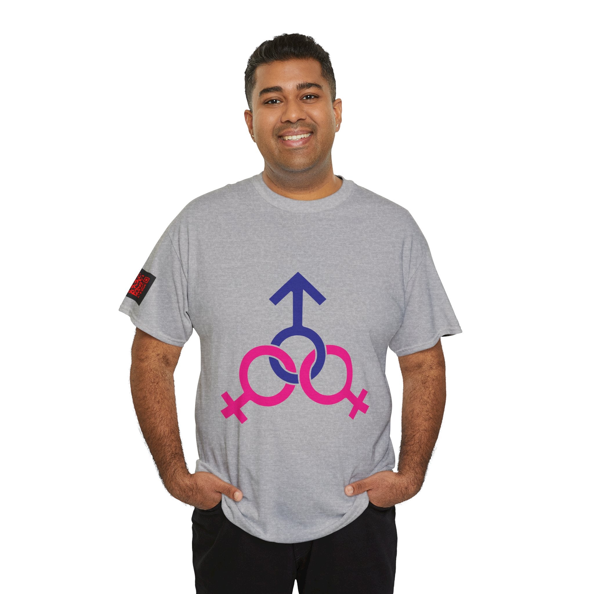 Female, Female & Male (Threesome) Symbol Tee — Gender Icons Graphic T-Shirt