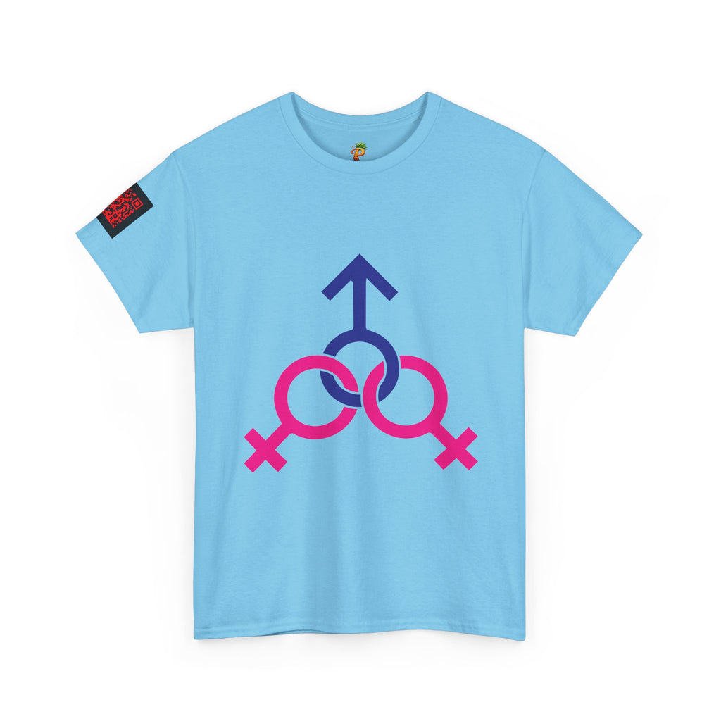 Female, Female & Male (Threesome) Symbol Tee — Gender Icons Graphic T-Shirt