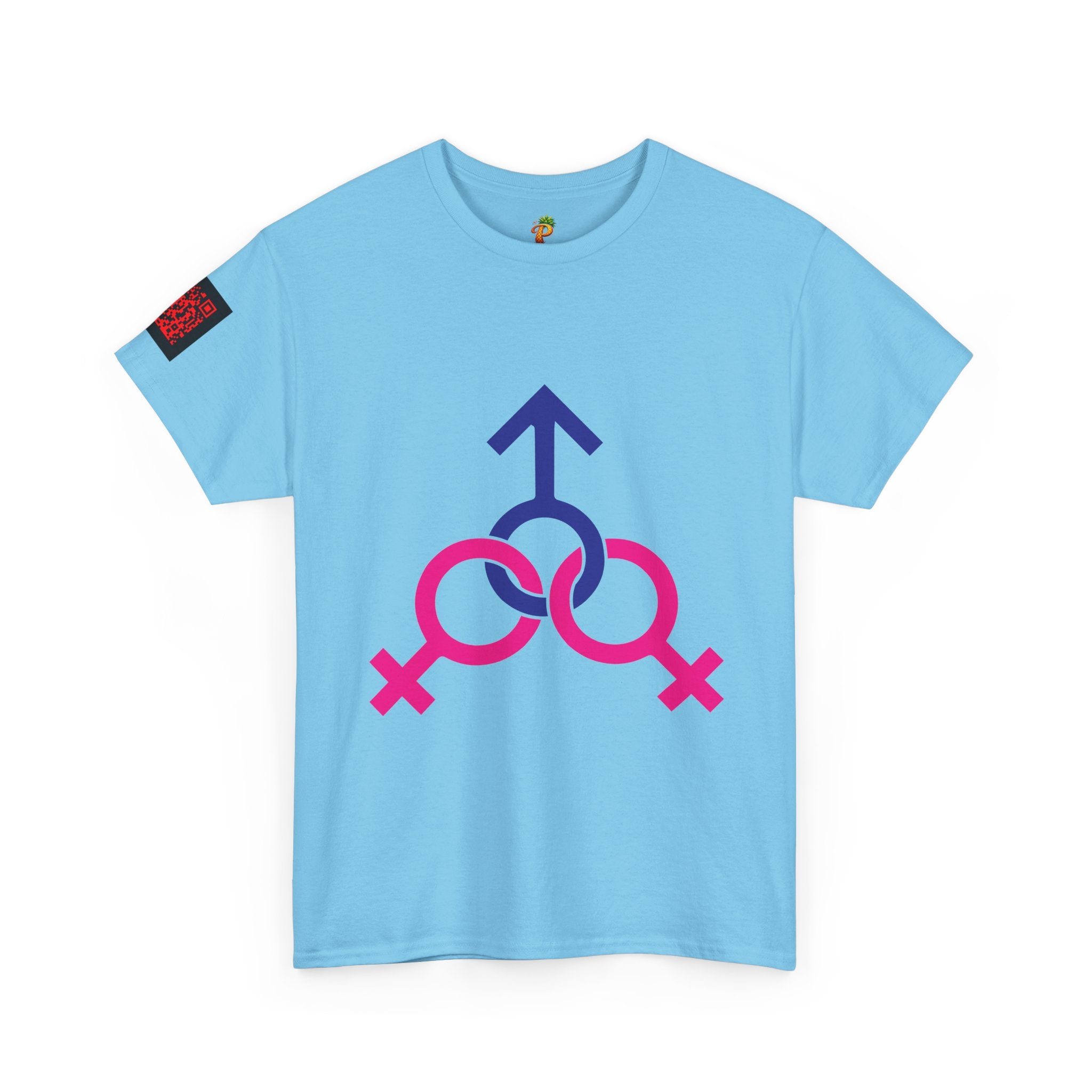 Female, Female & Male (Threesome) Symbol Tee — Gender Icons Graphic T-Shirt