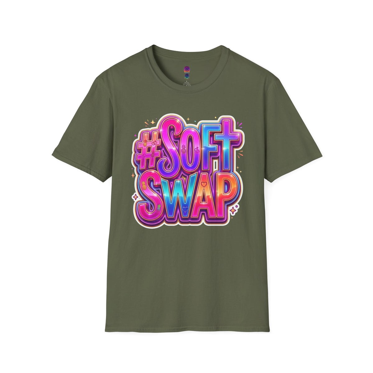 #Soft Swap Graphic T-Shirt | Colorful Y2K Cotton Tee
