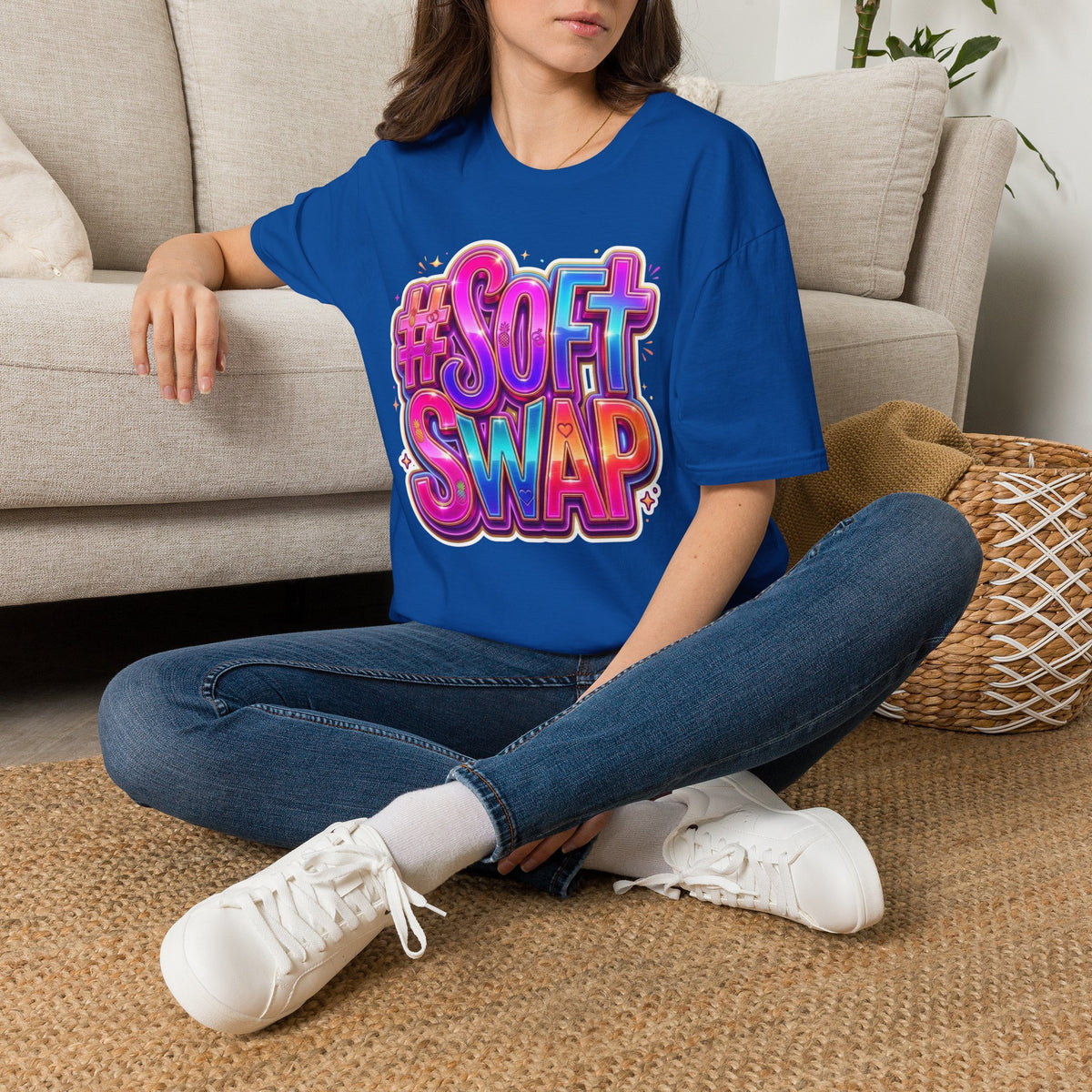 #Soft Swap Graphic T-Shirt | Colorful Y2K Cotton Tee