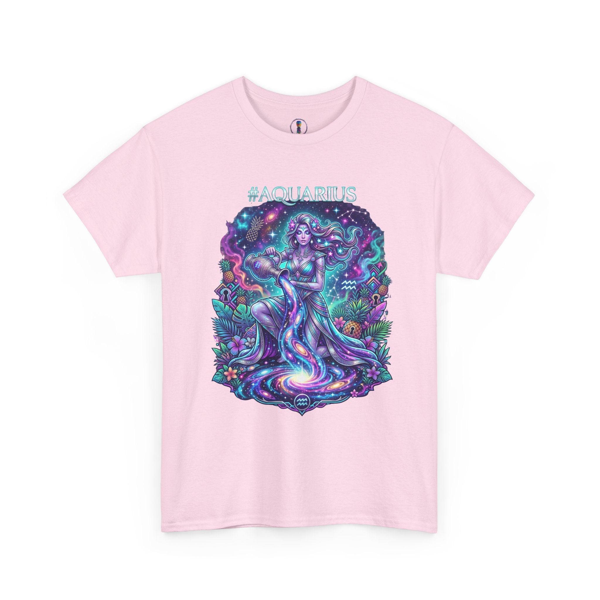 #AQUARIUS Unisex T-Shirt | Soft Lightweight 100% Combed Ring-Spun Cotton Tee with Cosmic Art Print