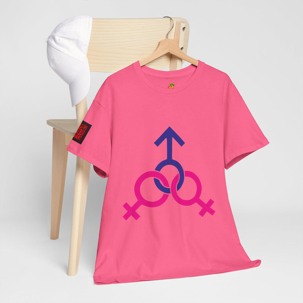Female, Female & Male (Threesome) Symbol Tee — Gender Icons Graphic T-Shirt