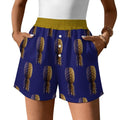 Football Purple & Gold Pineapple Women's Satin Pajama Pants