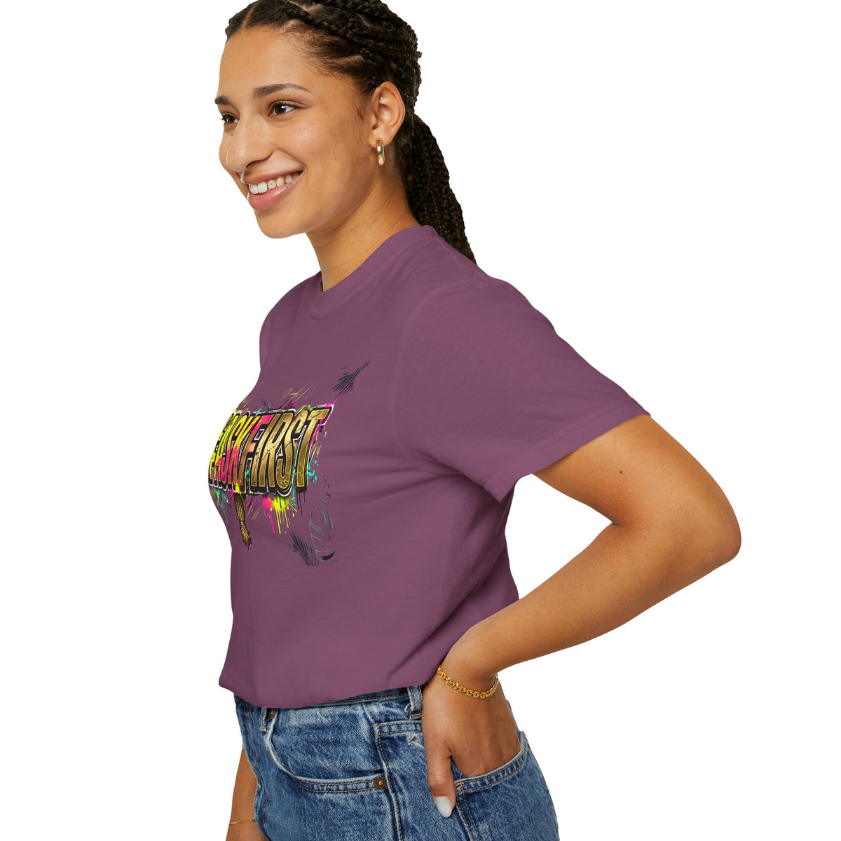 #AskFirst Graffiti Logo T-Shirt | Heavyweight Garment-Dyed Consent Streetwear Tee