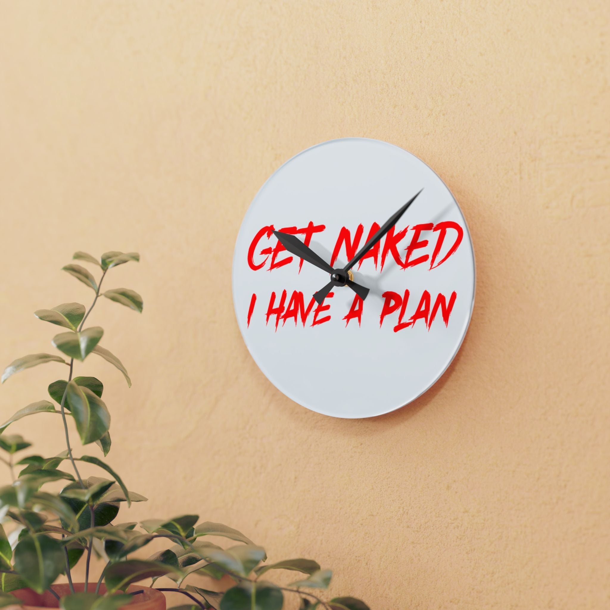 Get Naked Wall Clock – Fun Acrylic Timepiece for Bathroom Decor