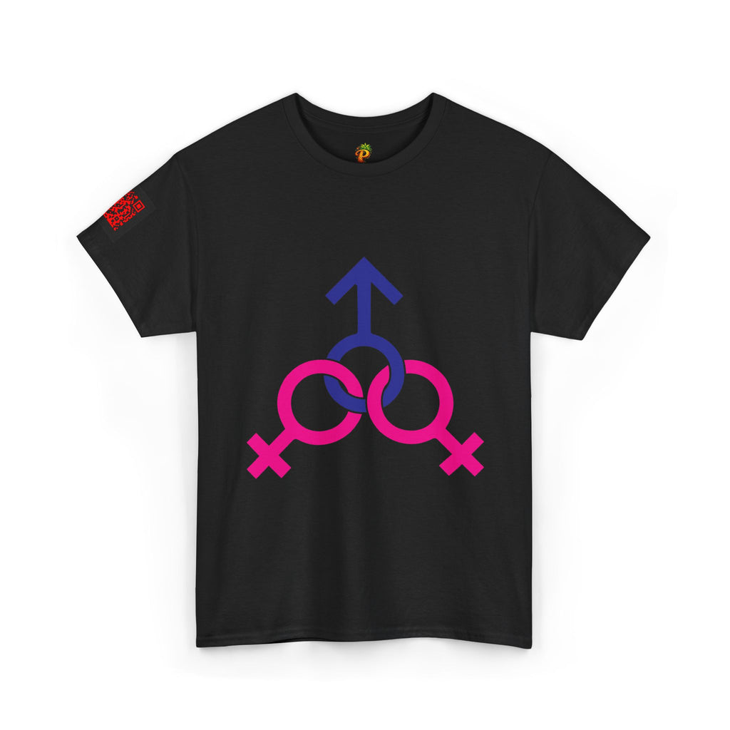 Female, Female & Male (Threesome) Symbol Tee — Gender Icons Graphic T-Shirt