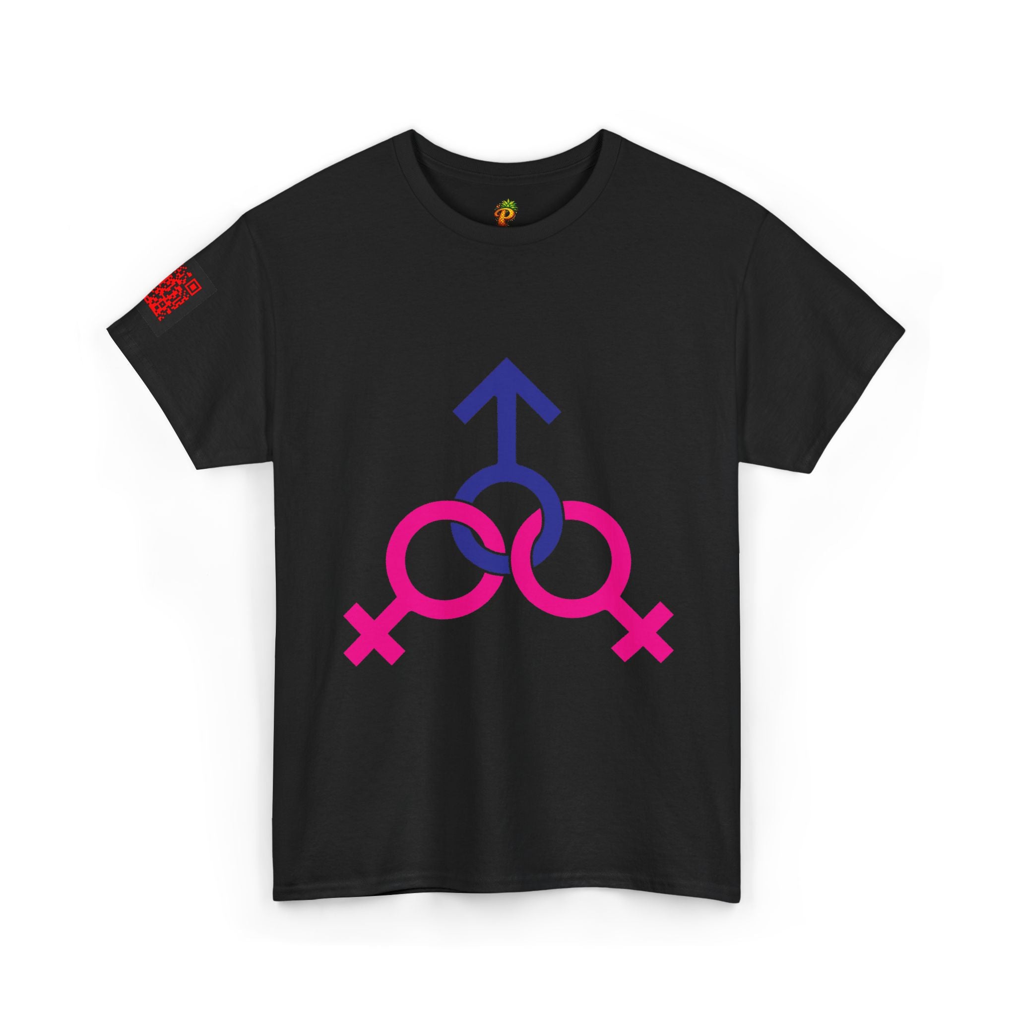 Female, Female & Male (Threesome) Symbol Tee — Gender Icons Graphic T-Shirt