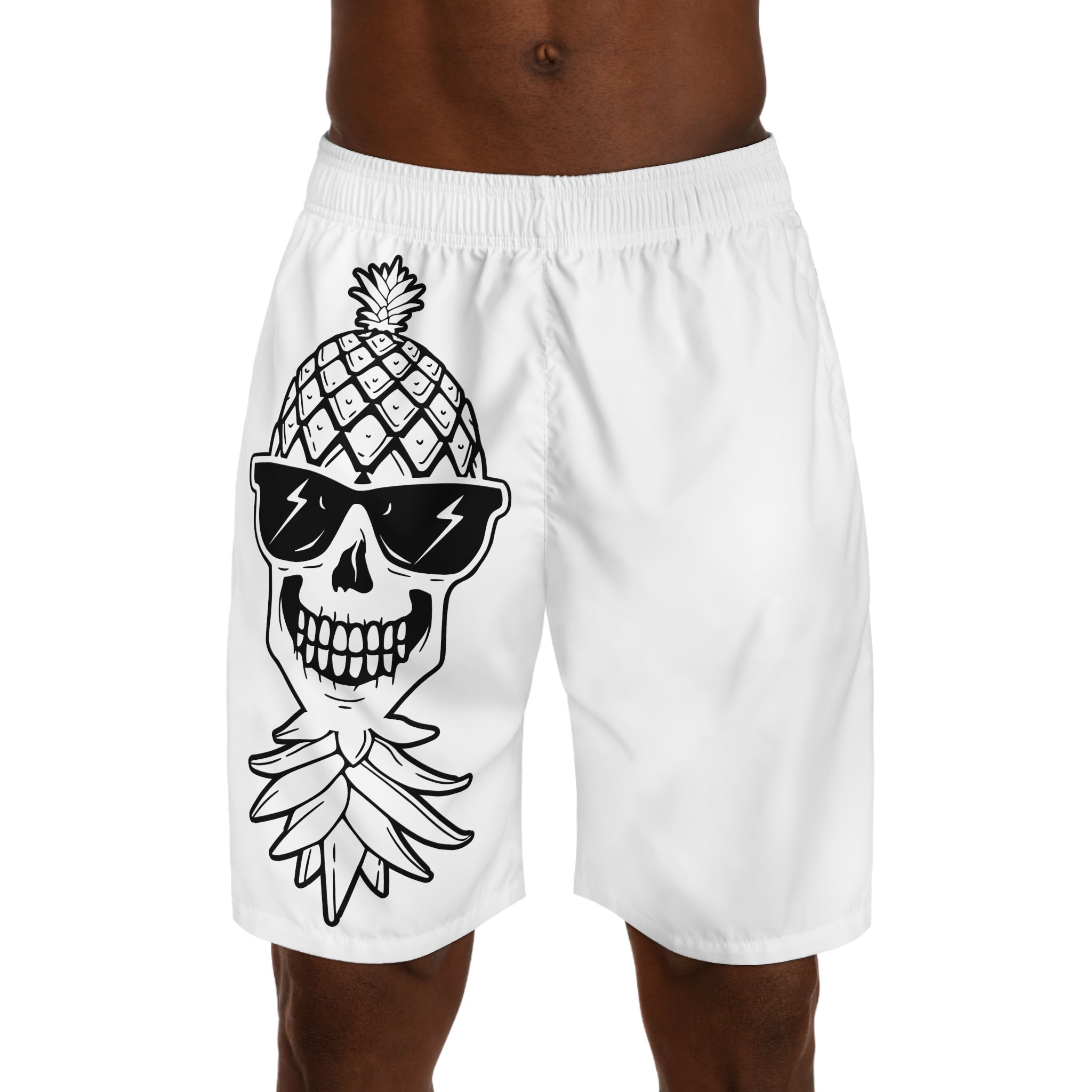 Men's Skull & Floral Jogger Shorts - Summer Vibe Beachwear