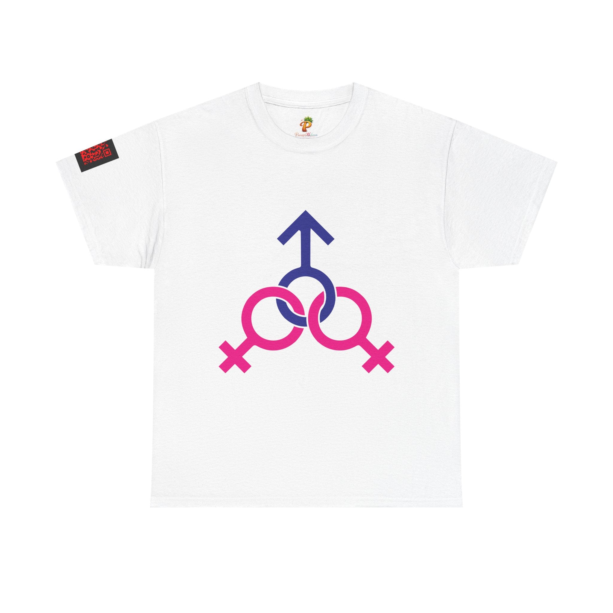 Female, Female & Male (Threesome) Symbol Tee — Gender Icons Graphic T-Shirt
