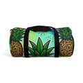 Tropical Pineapple Duffel Bag | Leopard Print Palm Travel Gym Bag with Mesh Pocket & Adjustable Strap