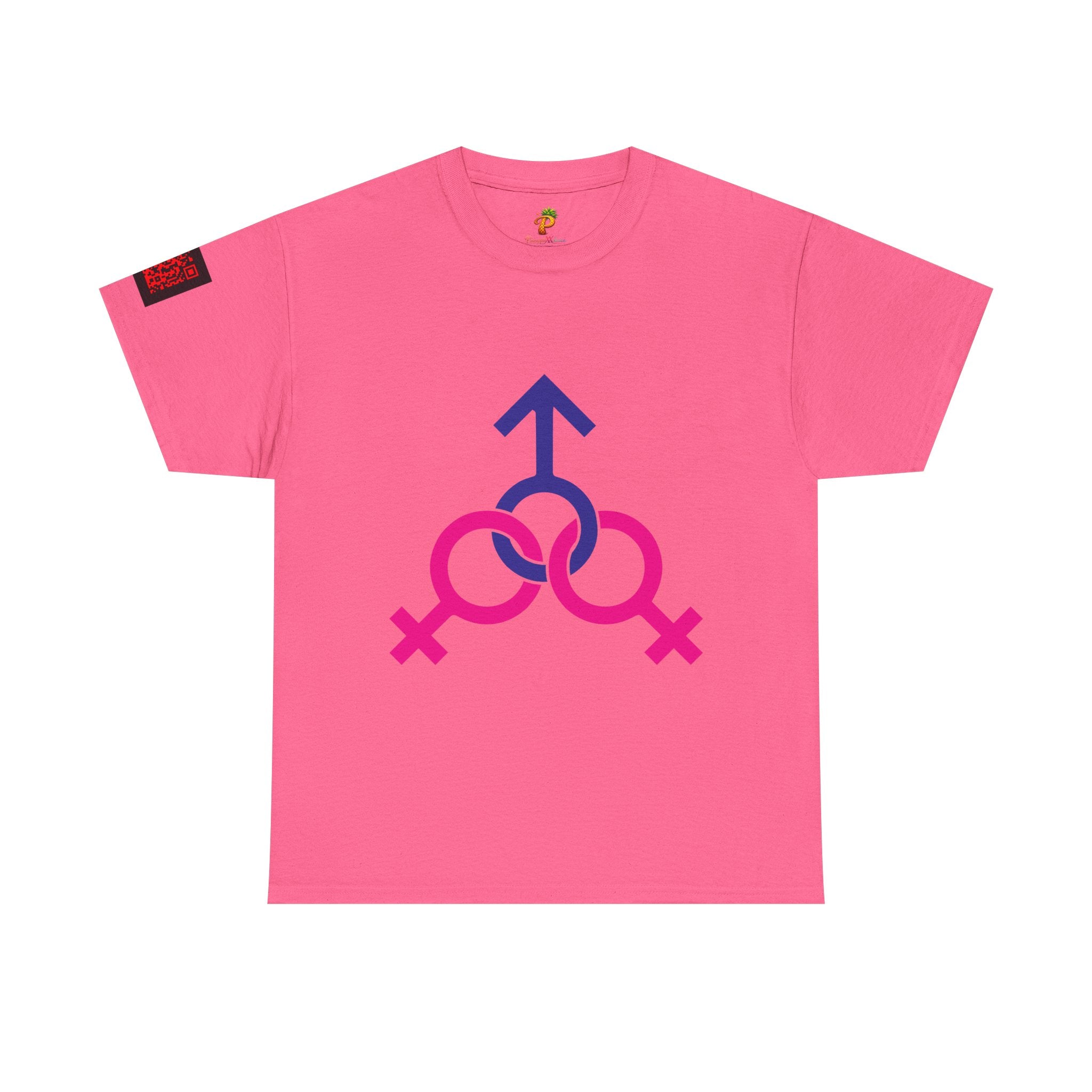 Female, Female & Male (Threesome) Symbol Tee — Gender Icons Graphic T-Shirt