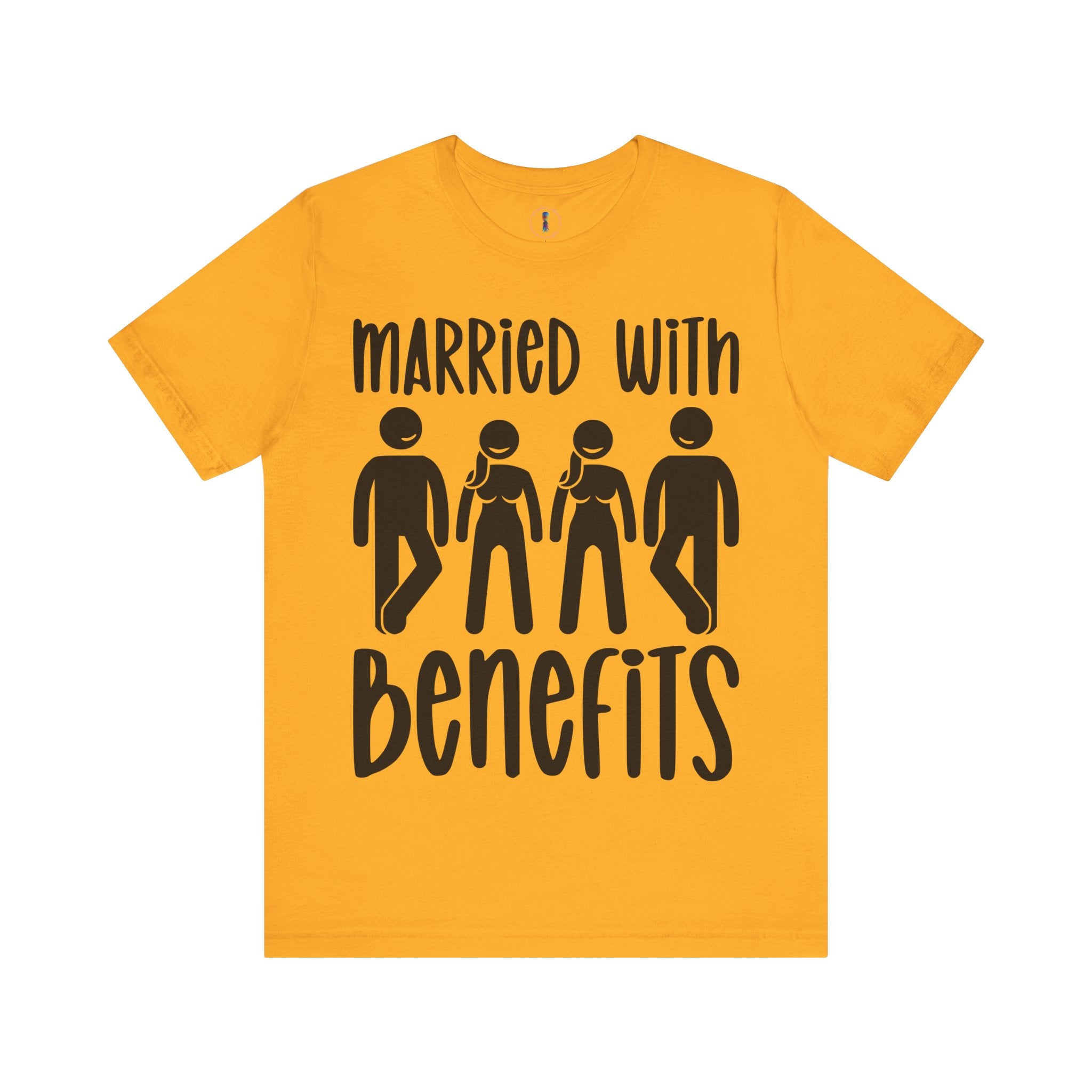Humorous Unisex Tee - 'Married with Benefits' Short Sleeve Shirt