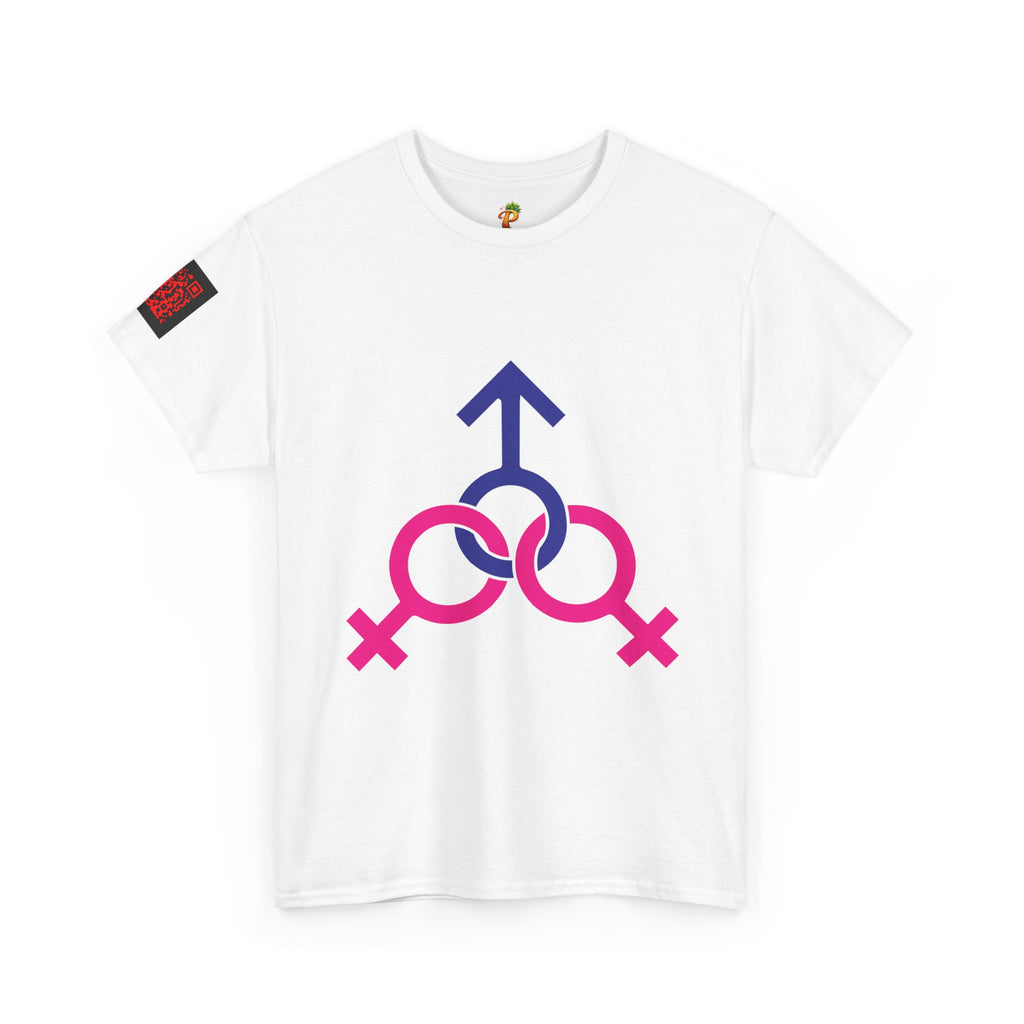 Female, Female & Male (Threesome) Symbol Tee — Gender Icons Graphic T-Shirt