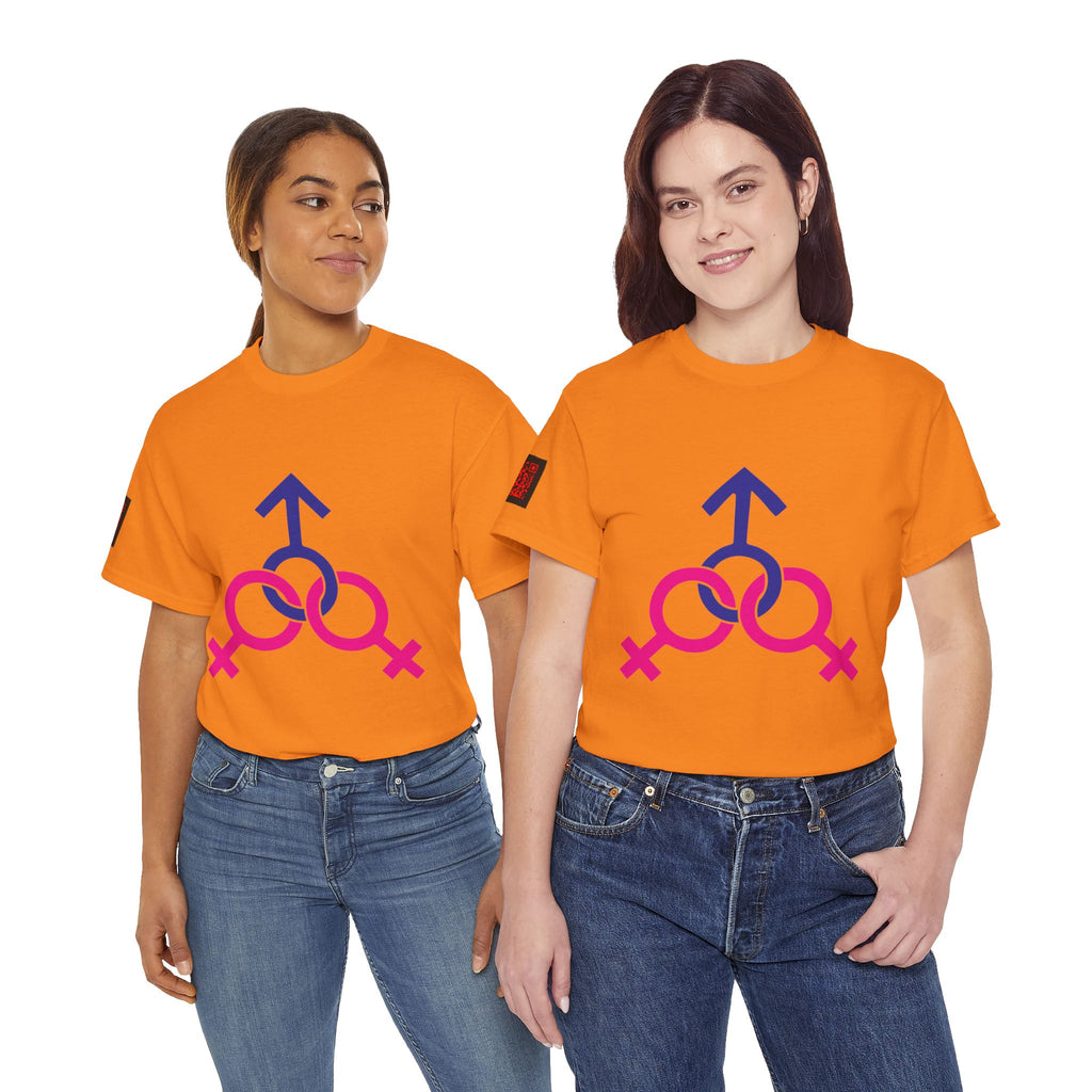 Female, Female & Male (Threesome) Symbol Tee — Gender Icons Graphic T-Shirt